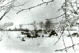Artillery battery in Czechoslovakia, winter 1944-45.