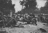 Soviet heavy artillery battery captured in the center of Chisinau by the 3rd Tank Company
